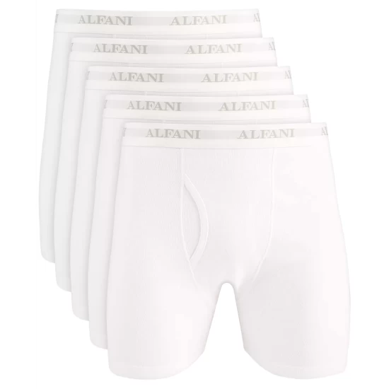Discount β Alfani Men's 5-Pk. Boxer Briefs, Created For Macy's White βοΈ - Image 2