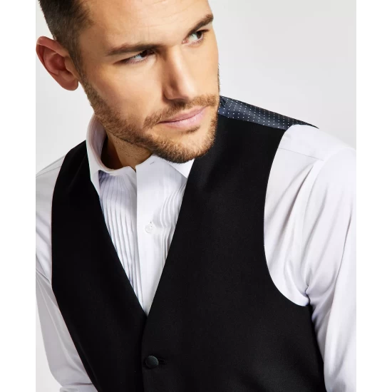 Best deal π Alfani Men's Classic-Fit Stretch Black Tuxedo Vest, Created For Macy's π - Image 5