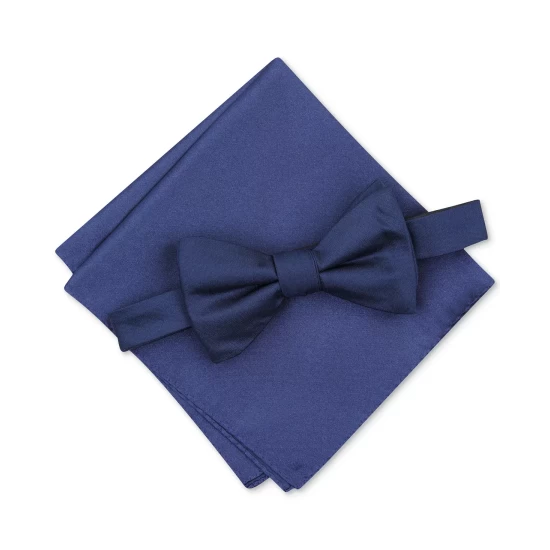 Best deal π Alfani Men's Solid Textured Pre-Tied Bow Tie & Solid Textured Pocket Square Set, Created For Macy's Burgundy π - Image 3