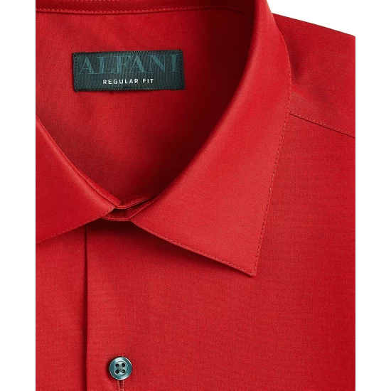 Best Sale π Alfani Men's Regular Fit 2-Way Stretch Formal Convertible-Cuff π Dress π Shirt, Created For Macy's Sierradale White π - Image 2
