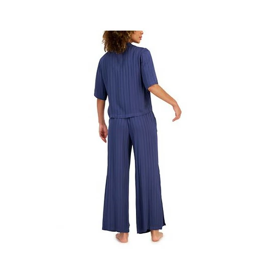 Hot Sale π Alfani Cropped π Shirt & Wide-Leg Pants Pajama Set, Created For Macy's Dusty Tulip π - Image 3