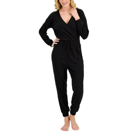Coupon π€© Alfani π© Women's Long Sleeve Tie Waist Sleep Jumpsuit, Created For Macy's Dusty Lavender Petal π