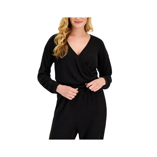 Coupon π€© Alfani π© Women's Long Sleeve Tie Waist Sleep Jumpsuit, Created For Macy's Dusty Lavender Petal π - Image 3