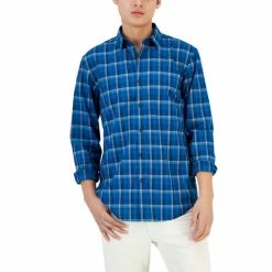 Best Pirce 🎉 Alfani Men's Plaid 👕 Shirt, Created For Macy's White 👏
