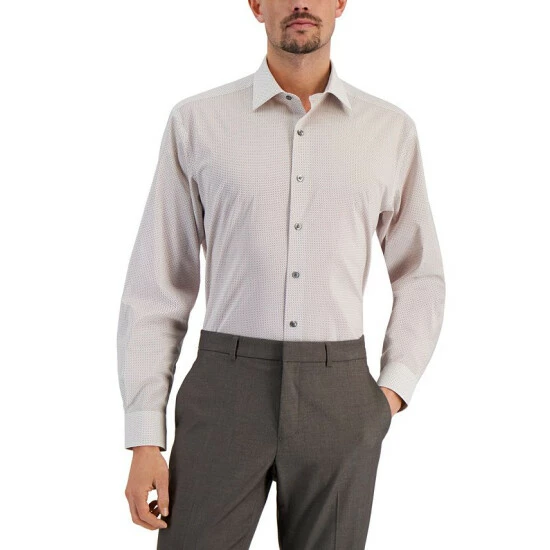 Discount β Alfani Men's Regular Fit Traveler Stretch π Dress π Shirt, Created For Macy's White Berry π―