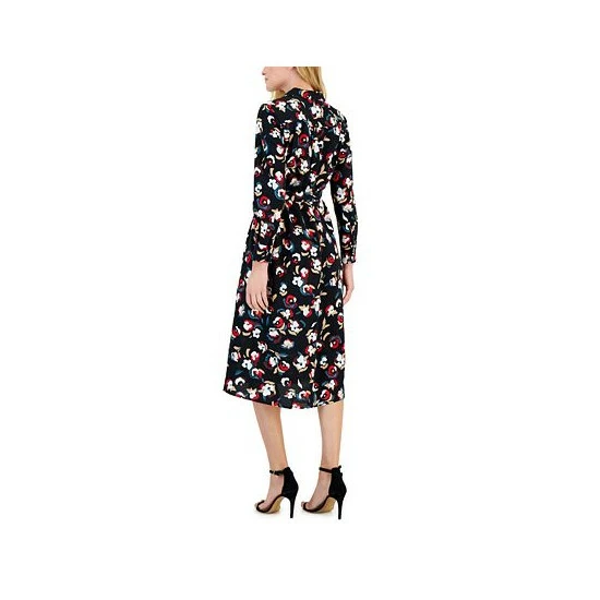 Cheap π Alfani Petite Printed Long-Sleeve Tie-Belt π Shirtdress, Created For Macy's Black Floral π - Image 2