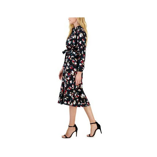 Cheap π Alfani Petite Printed Long-Sleeve Tie-Belt π Shirtdress, Created For Macy's Black Floral π - Image 3