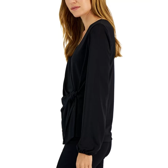 Cheapest 𧨠Alfani π© Women's Surplice Wrap Top, Created For Macy's Red Burgundy π - Image 4