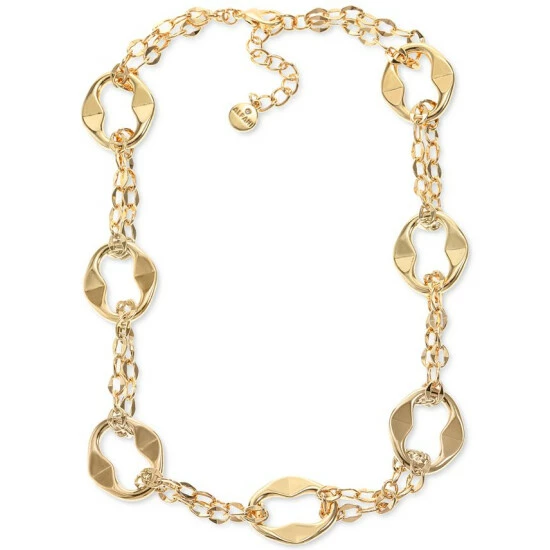Best reviews of π Alfani Gold-Tone Sculptural Link All-Around Statement Necklace, 17 + 2 Extender, Created For Macy's π