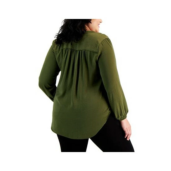 Deals π Alfani Plus Size High-Low V-Neck Blouse, Created For Macy's Rich Malbec π - Image 2