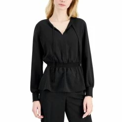 Brand new ⭐ Alfani Petite Smocked-Waist Top, Created For Macy's Deep Black 🛒