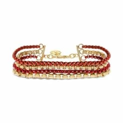 Budget π Alfani Gold-Tone & Color Box Chain Multi-Row Flex Bracelet, Created For Macy's Orange π