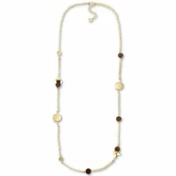 Best Sale π Alfani Gold-Tone Stone Disc Strand Necklace, 42 + 2 Extender, Created For Macy's π€©
