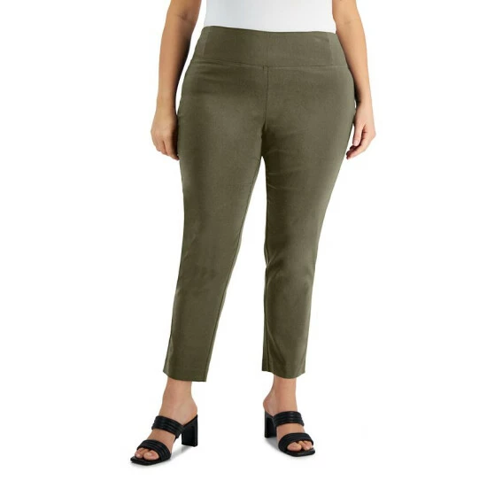 Cheapest β€οΈ Alfani Plus Size Pull-On Skinny Pants, Created For Macy's Burnt Olive π