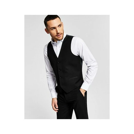 Best deal π Alfani Men's Classic-Fit Stretch Black Tuxedo Vest, Created For Macy's π - Image 2