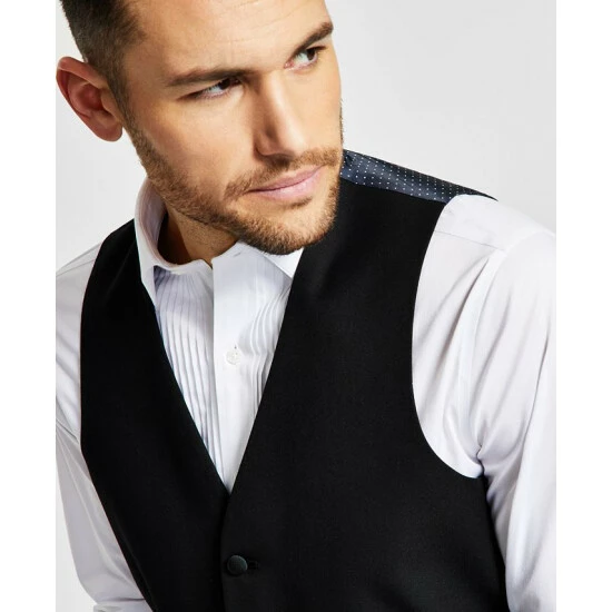 Best deal π Alfani Men's Classic-Fit Stretch Black Tuxedo Vest, Created For Macy's π - Image 4