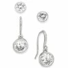 Hot Sale 🎁 Alfani 2-Pc. Set Crystal Stud & Drop Earrings, Created For Macy's Silver 😀