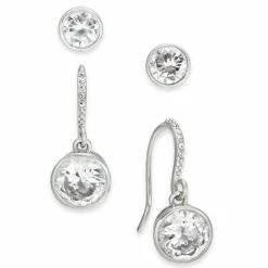 Hot Sale π Alfani 2-Pc. Set Crystal Stud & Drop Earrings, Created For Macy's Silver π