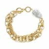 Discount 😉 Alfani Gold-Tone Imitation Pearl Chain Link Bracelet, Created For Macy's 😀
