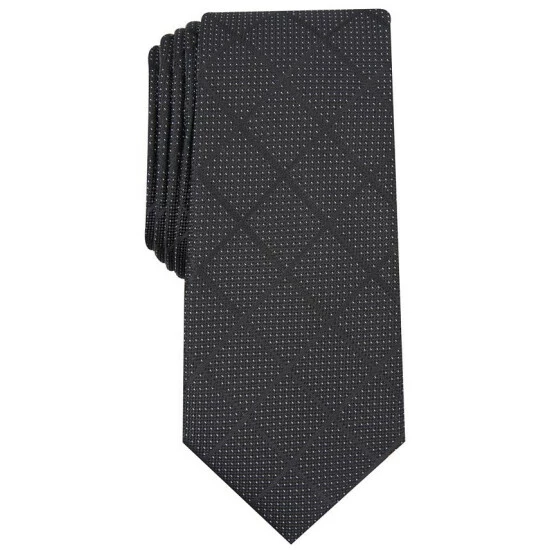 Coupon π Alfani Men's Windowpane Tie, Created For Macy's Black π