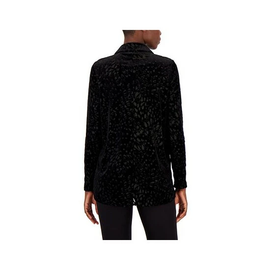 Best Pirce π Alfani π© Women's Printed Velvet Burnout π Shirt, Created For Macy's Floral Burnout Deep Black π - Image 2