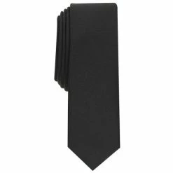 Flash Sale 𧨠Alfani Men's Solid Textured 2 Necktie, Created For Macy's Black π