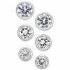 New ✔️ Alfani Silver-Tone 3-Pc. Set Cubic Zirconia Bezel Stud Earrings, Created For Macy's 👏