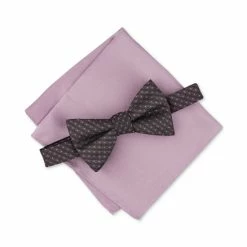 Discount ⭐ Alfani Men's 2-Pc. Bow Tie & Pocket Square Set, Created For Macy's Taupe 👏