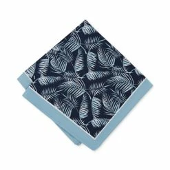 Best Pirce 🥰 Alfani Men's Leaves Pocket Square, Created For Macy's Lt Blue 👍