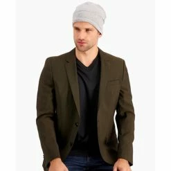 New π Alfani Men's Solid Cut & Sew Beanie, Created For Macy's Grey π