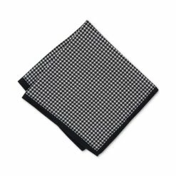 Flash Sale 😍 Alfani Men's Houndstooth Pocket Square, Created For Macy's Black 🎁