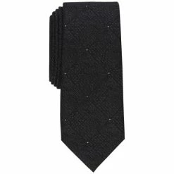 New 🛒 Alfani Men's Passaic Grid Tie, Created For Macy's Black 🔥