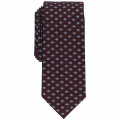 Best Pirce 😀 Alfani Men's Oak Geo-Print Tie, Created For Macy's Burgundy 🎁