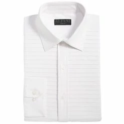 Outlet βοΈ Alfani Men's Slim Fit Horizontal Pleated Panel Formal π Shirt, Created For Macy's Sierradale Whit βοΈ