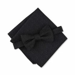 Top 10 ⌛ Alfani Men's Millard Mini-Print Bow Tie & Pocket Square Set, Created For Macy's Black ✨