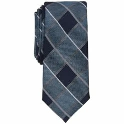 New 🤩 Alfani Men's Dell Slim Plaid Tie, Created For Macy's Navy 😍