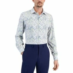 Budget 😉 Alfani Men's Slim Fit 4-Way Stretch Paisley 👗 Dress 👚 Shirt, Created For Macy's White Lavender 👍