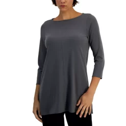 Hot Sale π₯° Alfani π© Women's Boat-Neck 3/4-Sleeve Tunic, Created For Macy's Armor β