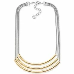 Brand new βοΈ Alfani Two-Tone Curved Bar Layered Collar Necklace, 16 + 2 Extender, Created For Macy's Yellow π