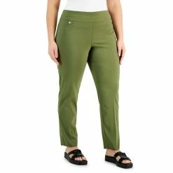Wholesale 😍 Alfani Plus Size Tummy-Control Pull-On Skinny Pants, Created For Macy's Burnt Olive 👏