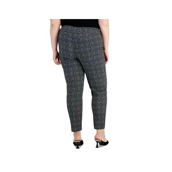 Hot Sale π Alfani Plus Size Tummy-Control Printed Skinny Pants, Created For Macy's Deep Black β - Image 2
