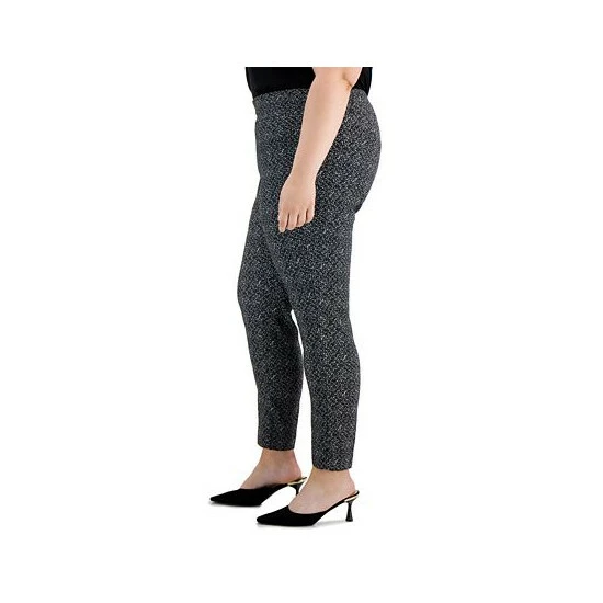Hot Sale π Alfani Plus Size Tummy-Control Printed Skinny Pants, Created For Macy's Deep Black β - Image 3