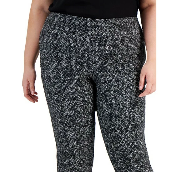 Hot Sale π Alfani Plus Size Tummy-Control Printed Skinny Pants, Created For Macy's Deep Black β - Image 4