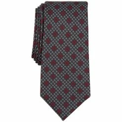Wholesale ✨ Alfani Men's Manor Geo-Print Tie, Created For Macy's Burgundy 😍