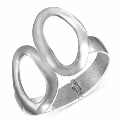 Discount ⭐ Alfani Silver-Tone Sculptural Link Bangle Bracelet, Created For Macy's ✨