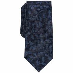 Best Sale π Alfani Men's Melange Vine Slim Tie, Created For Macy's Navy π