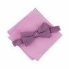 Outlet 🧨 Alfani Men's Basketweave Pre-Tied Bow Tie & Solid Pocket Square Set, Created For Macy's Pink 🧨