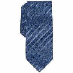 Outlet ⌛ Alfani Men's Slim Textured Stripe Tie, Created For Macy's Royal 🎉