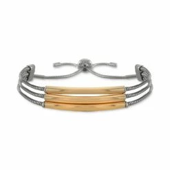 Hot Sale π Alfani Two-Tone Curved Bar Triple-Row Slider Bracelet, Created For Macy's Yellow π