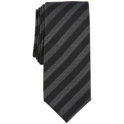 Cheapest 👏 Alfani Men's Glenmore Stripe Tie, Created For Macy's Black 🧨